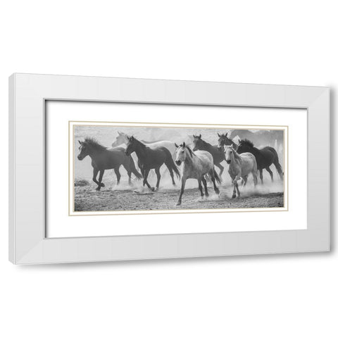 Running Wild White Modern Wood Framed Art Print with Double Matting by Linden, Sally