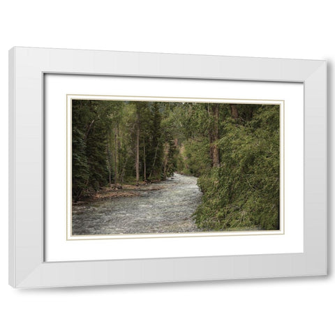 Winding River White Modern Wood Framed Art Print with Double Matting by Linden, Sally