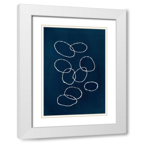 Circles White Modern Wood Framed Art Print with Double Matting by Van, Laura