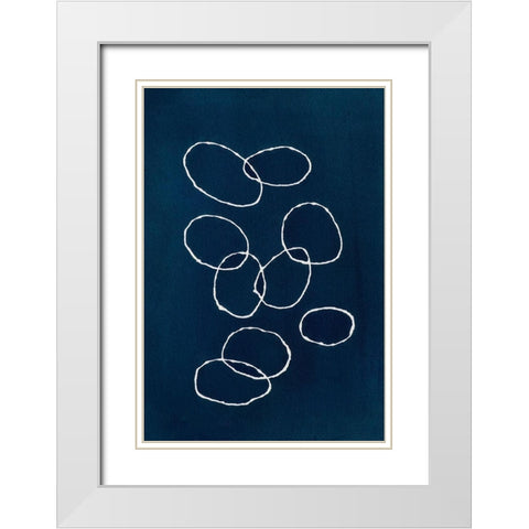 Circles White Modern Wood Framed Art Print with Double Matting by Van, Laura