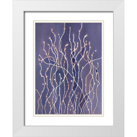 Purple Dreams White Modern Wood Framed Art Print with Double Matting by Van, Laura