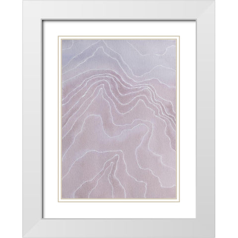 Mountian Tops White Modern Wood Framed Art Print with Double Matting by Van, Laura