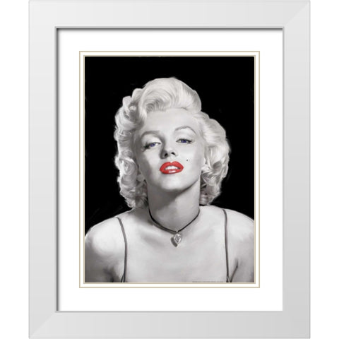 Look Of Love Blue Eyes White Modern Wood Framed Art Print with Double Matting by Michaels, Jerry