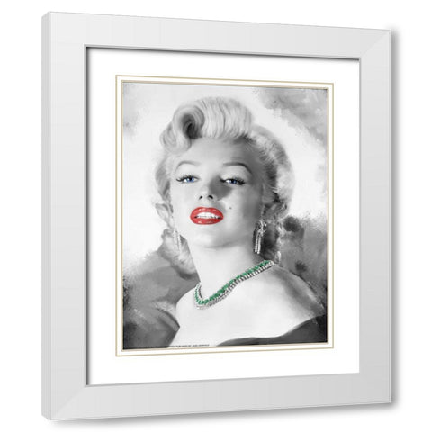 Girls Best Friend White Modern Wood Framed Art Print with Double Matting by Michaels, Jerry