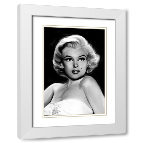 Pixie Marilyn White Modern Wood Framed Art Print with Double Matting by Michaels, Jerry
