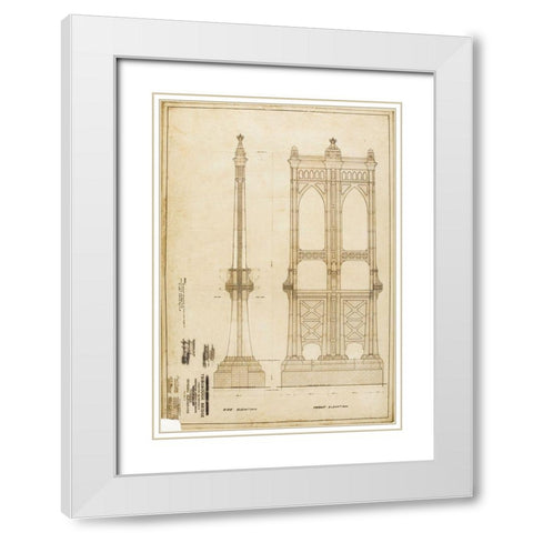B And T White Modern Wood Framed Art Print with Double Matting by MTA