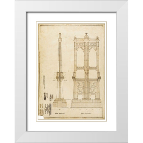 B And T White Modern Wood Framed Art Print with Double Matting by MTA