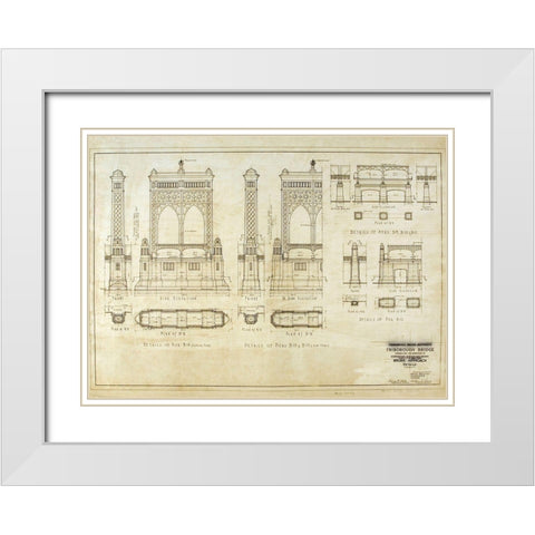 B And T 2 White Modern Wood Framed Art Print with Double Matting by MTA