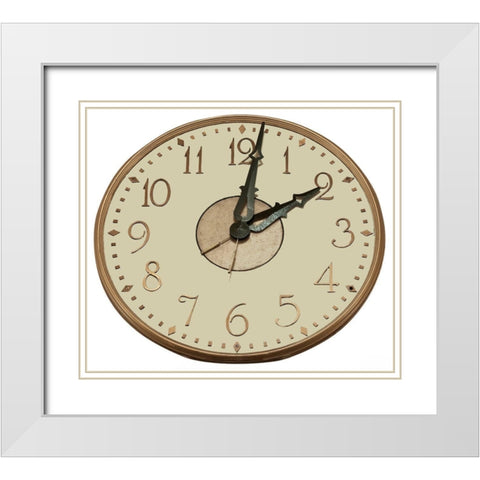 Grand Central Clock White Modern Wood Framed Art Print with Double Matting by MTA
