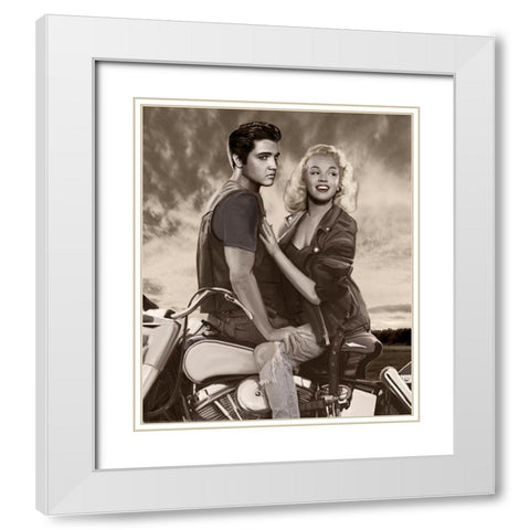 Sunset Ride White Modern Wood Framed Art Print with Double Matting by Nelson, Josh