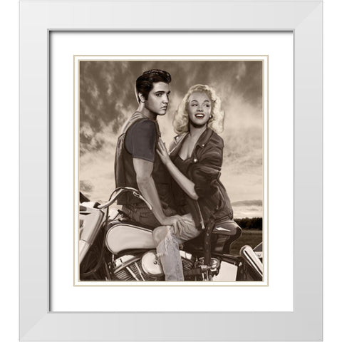 Sunset Ride White Modern Wood Framed Art Print with Double Matting by Nelson, Josh