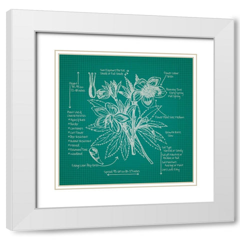 Blueprints 5 White Modern Wood Framed Art Print with Double Matting by Nobleworks, Inc.