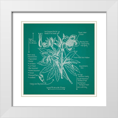 Blueprints 5 White Modern Wood Framed Art Print with Double Matting by Nobleworks, Inc.