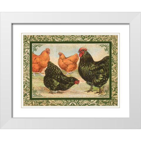 Chicken 2 White Modern Wood Framed Art Print with Double Matting by Nobleworks, Inc.