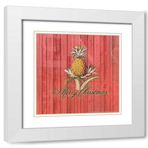 Merry Christmas White Modern Wood Framed Art Print with Double Matting by Nobleworks, Inc.