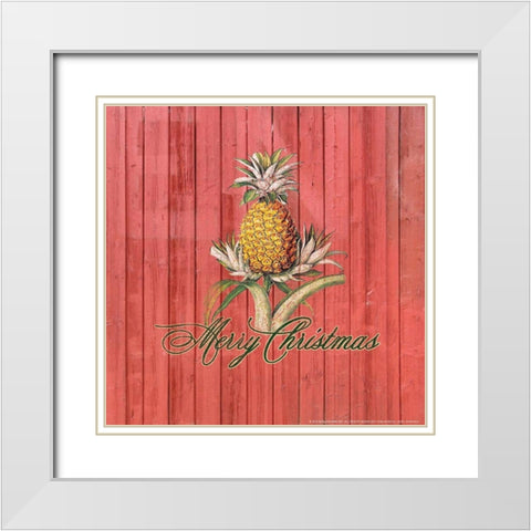 Merry Christmas White Modern Wood Framed Art Print with Double Matting by Nobleworks, Inc.