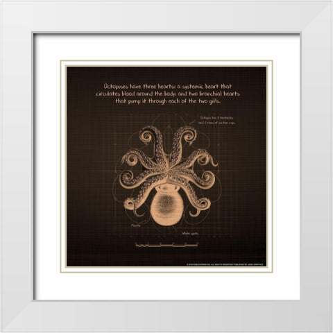 Octoprint 1 White Modern Wood Framed Art Print with Double Matting by Nobleworks, Inc.