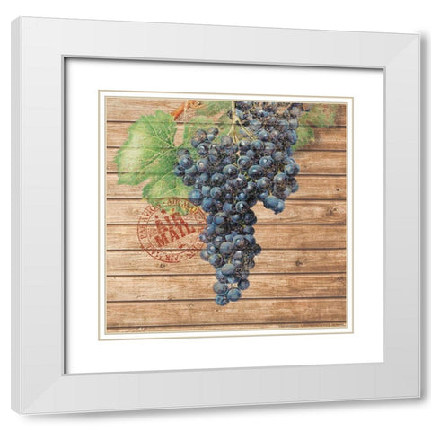 Grapes A White Modern Wood Framed Art Print with Double Matting by Nobleworks, Inc.