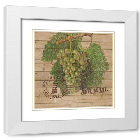 Grapes D White Modern Wood Framed Art Print with Double Matting by Nobleworks, Inc.