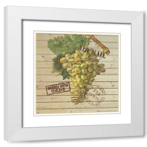 Grapes E White Modern Wood Framed Art Print with Double Matting by Nobleworks, Inc.