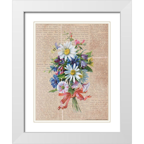 Flower 1 White Modern Wood Framed Art Print with Double Matting by Nobleworks, Inc.