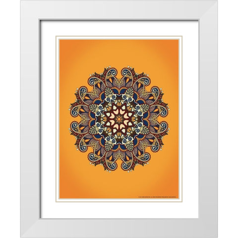 Mandala 1 White Modern Wood Framed Art Print with Double Matting by Nobleworks, Inc.