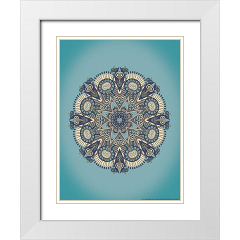 Mandala 3 White Modern Wood Framed Art Print with Double Matting by Nobleworks, Inc.