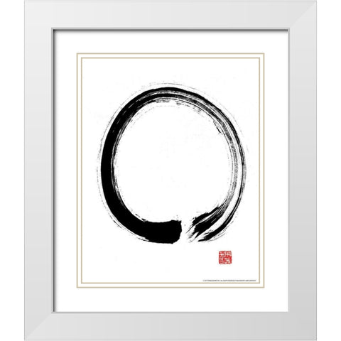 Zen 1 White Modern Wood Framed Art Print with Double Matting by Nobleworks, Inc.