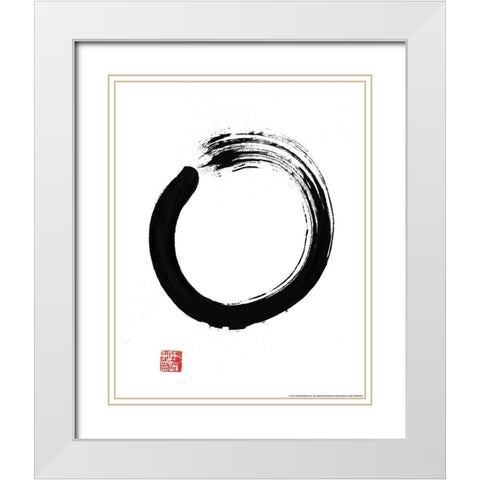 Zen 3 White Modern Wood Framed Art Print with Double Matting by Nobleworks, Inc.