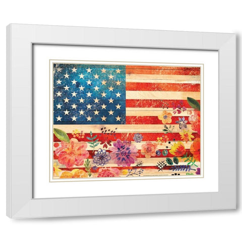 Flag 5 White Modern Wood Framed Art Print with Double Matting by Nobleworks, Inc.