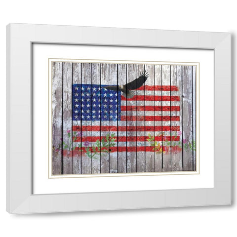 Flag 9 White Modern Wood Framed Art Print with Double Matting by Nobleworks, Inc.