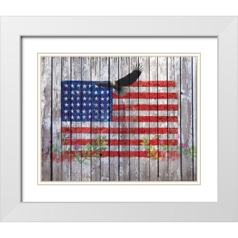 Flag 9 White Modern Wood Framed Art Print with Double Matting by Nobleworks, Inc.