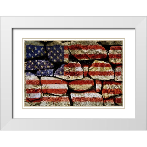 Flag 11 White Modern Wood Framed Art Print with Double Matting by Nobleworks, Inc.