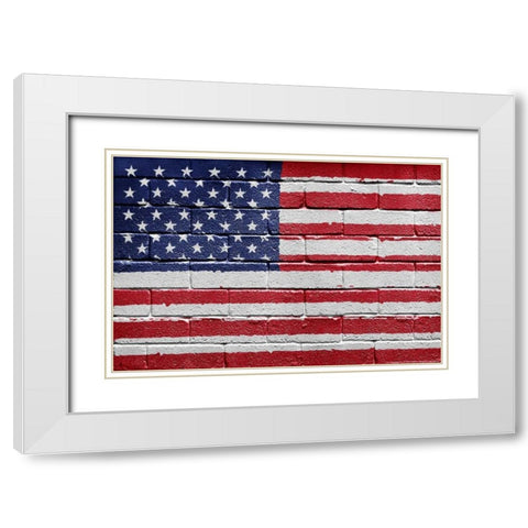 Flag 12 White Modern Wood Framed Art Print with Double Matting by Nobleworks, Inc.