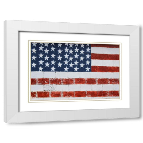 Flag 14 White Modern Wood Framed Art Print with Double Matting by Nobleworks, Inc.