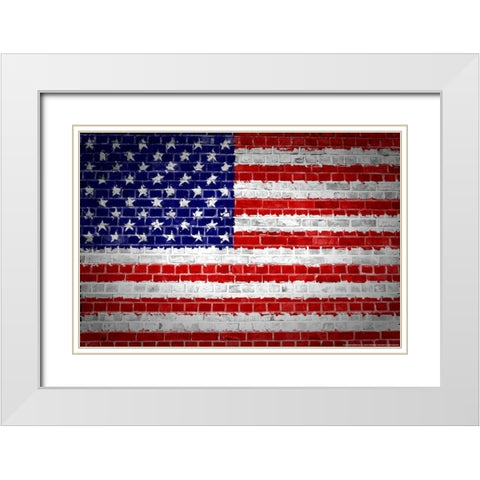 Flag 15 White Modern Wood Framed Art Print with Double Matting by Nobleworks, Inc.