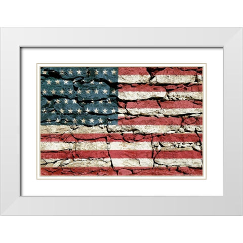 Flag 16 White Modern Wood Framed Art Print with Double Matting by Nobleworks, Inc.