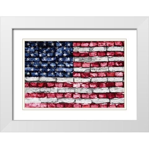 Flag 17 White Modern Wood Framed Art Print with Double Matting by Nobleworks, Inc.