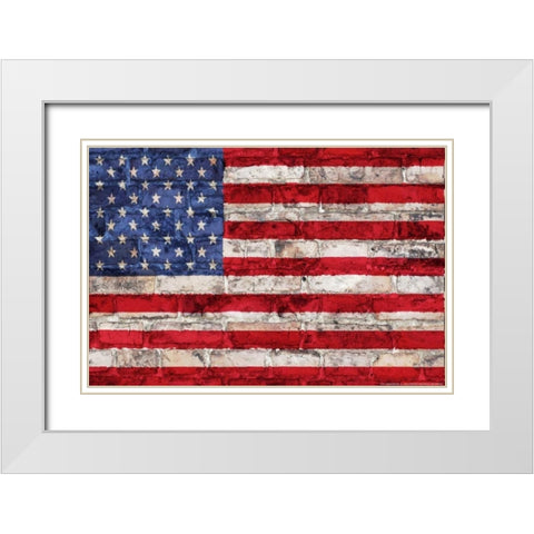 Flag 20 White Modern Wood Framed Art Print with Double Matting by Nobleworks, Inc.