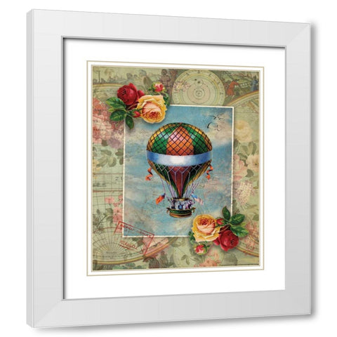 Balloon 1 White Modern Wood Framed Art Print with Double Matting by Nobleworks, Inc.