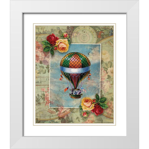 Balloon 1 White Modern Wood Framed Art Print with Double Matting by Nobleworks, Inc.