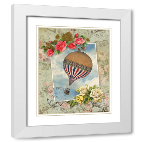 Balloon 2 White Modern Wood Framed Art Print with Double Matting by Nobleworks, Inc.