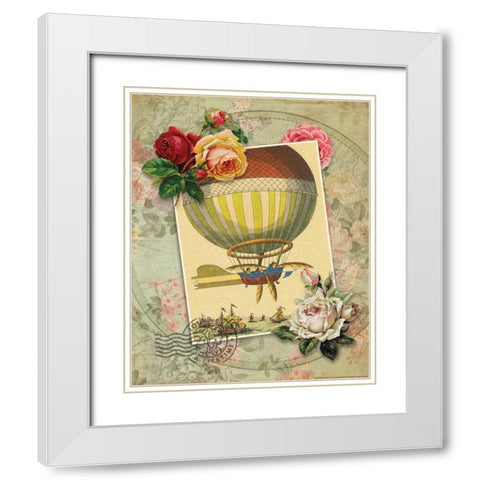 Balloon 3 White Modern Wood Framed Art Print with Double Matting by Nobleworks, Inc.