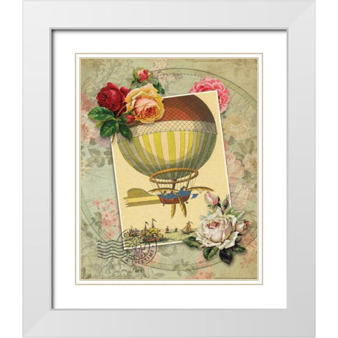 Balloon 3 White Modern Wood Framed Art Print with Double Matting by Nobleworks, Inc.