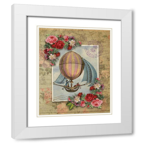 Balloon 6 White Modern Wood Framed Art Print with Double Matting by Nobleworks, Inc.
