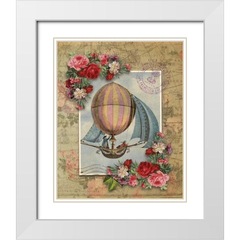Balloon 6 White Modern Wood Framed Art Print with Double Matting by Nobleworks, Inc.