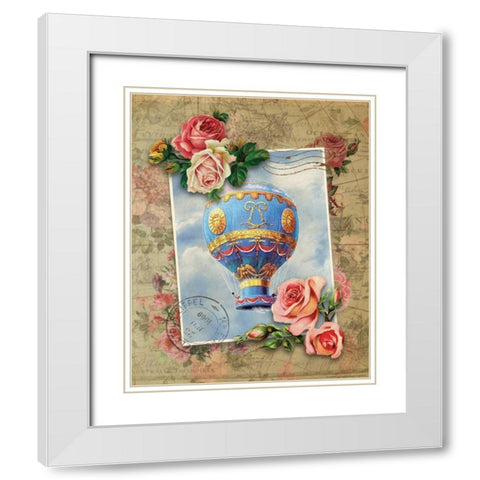 Balloon 8 White Modern Wood Framed Art Print with Double Matting by Nobleworks, Inc.