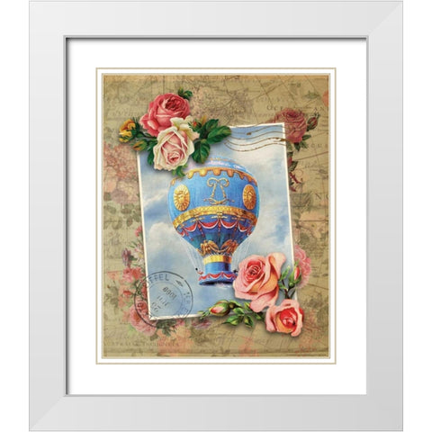 Balloon 8 White Modern Wood Framed Art Print with Double Matting by Nobleworks, Inc.