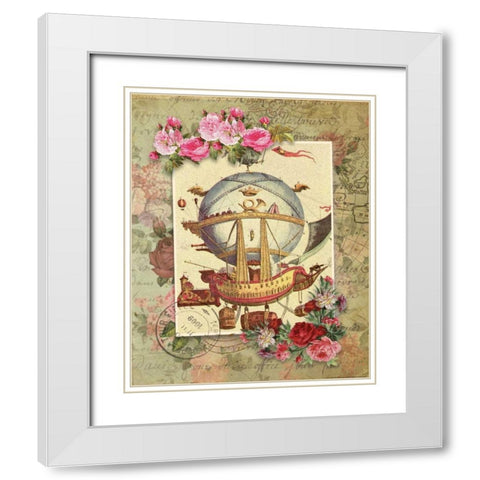 Balloon 9 White Modern Wood Framed Art Print with Double Matting by Nobleworks, Inc.