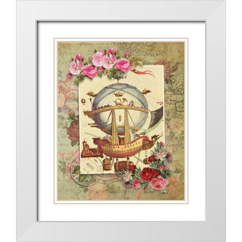 Balloon 9 White Modern Wood Framed Art Print with Double Matting by Nobleworks, Inc.